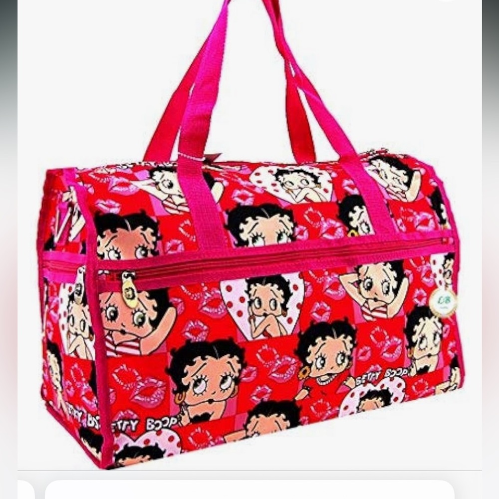 Betty Boop pink duffel bag.